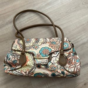 Cole Haan fabric handbag with leather trim. Vintage. Great condition.